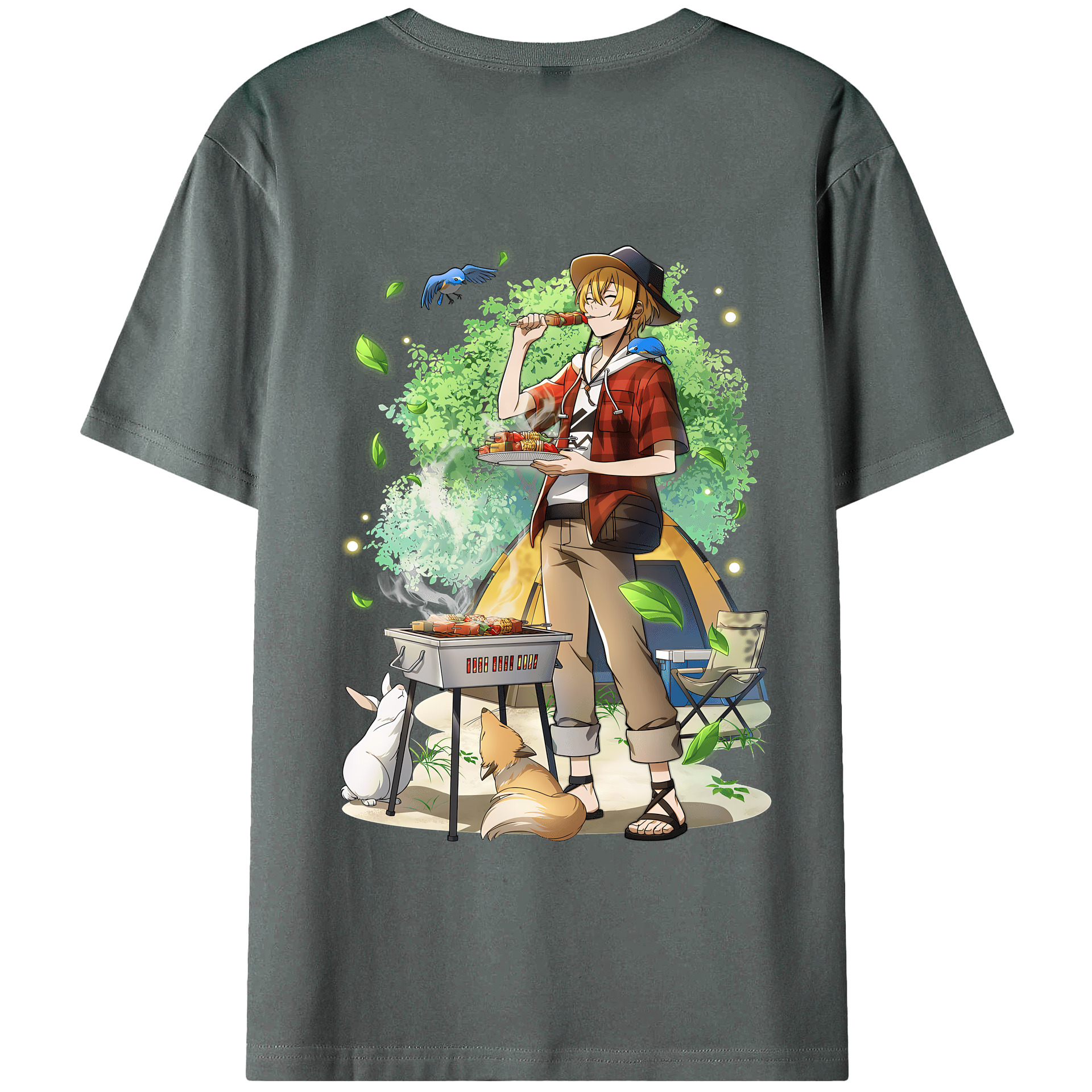 （画像用） 文豪ストレイドッグス Bungo Stray Dogs 綿100％半袖Tシャツ（背面プリント）